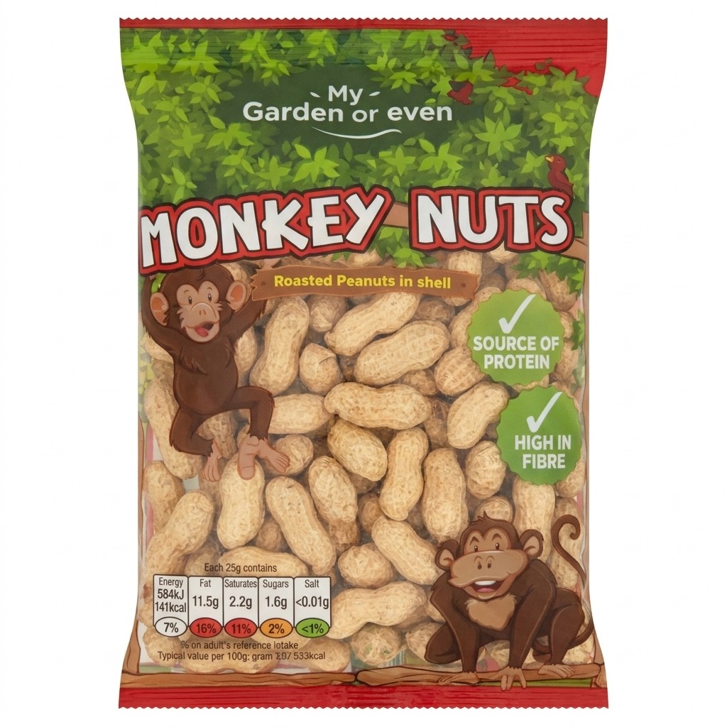 Monkey Nuts Roasted Peanuts in Shell 300g