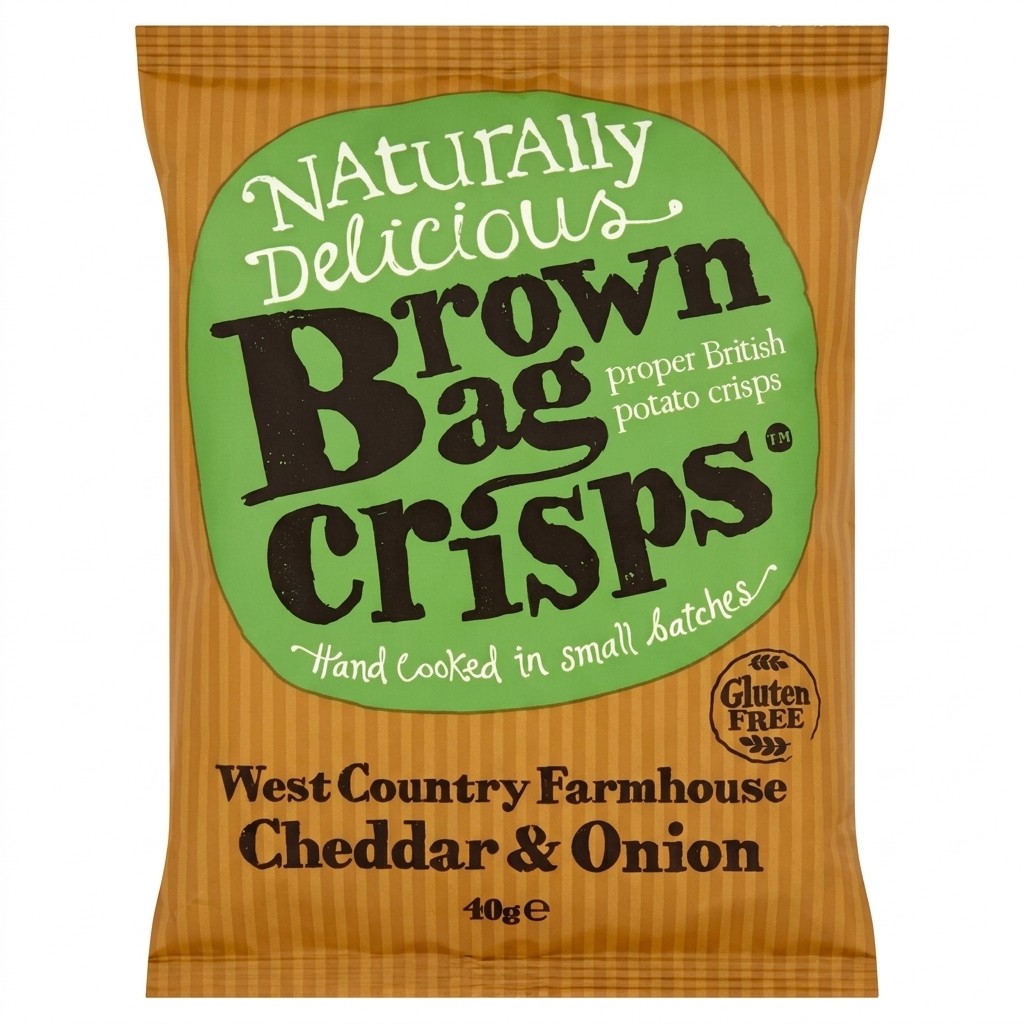 Brown Bag Crisps Cheddar & Onion 40g