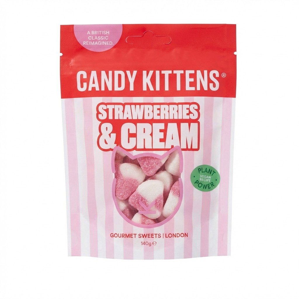 Candy Kittens Strawberries & Cream 140g