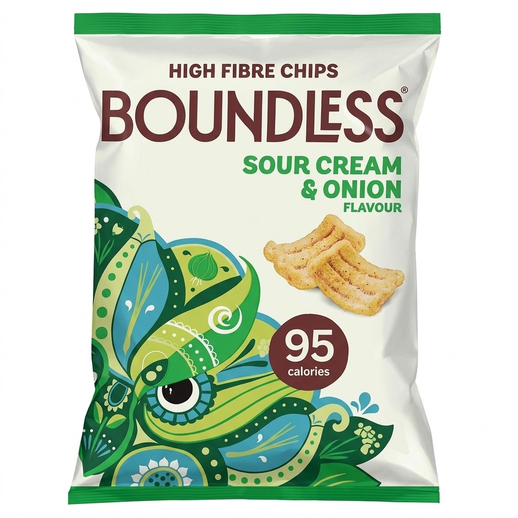 Boundless Sour Cream & Onion High Fibre Chips 95g