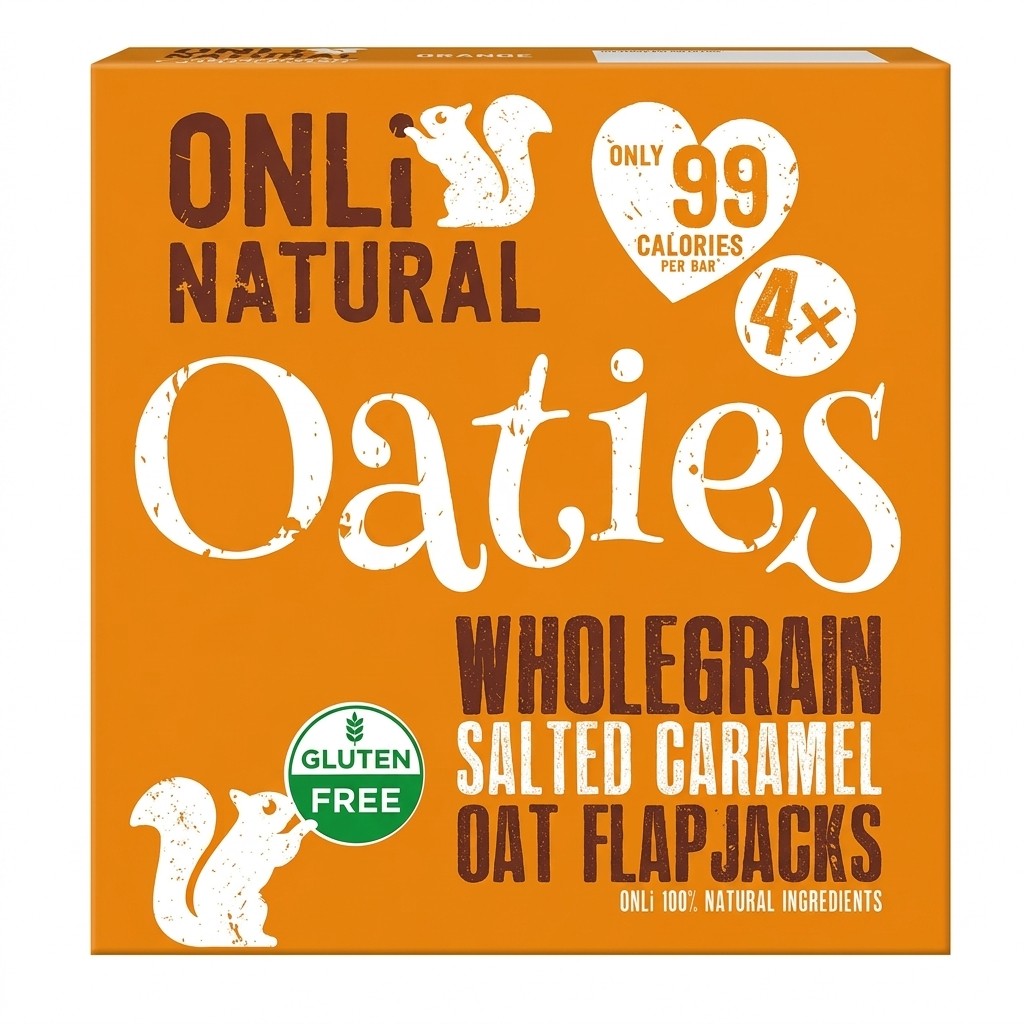 Onli Natural Oaties Wholegrain Salted Caramel Oat Flapjacks 4x28g