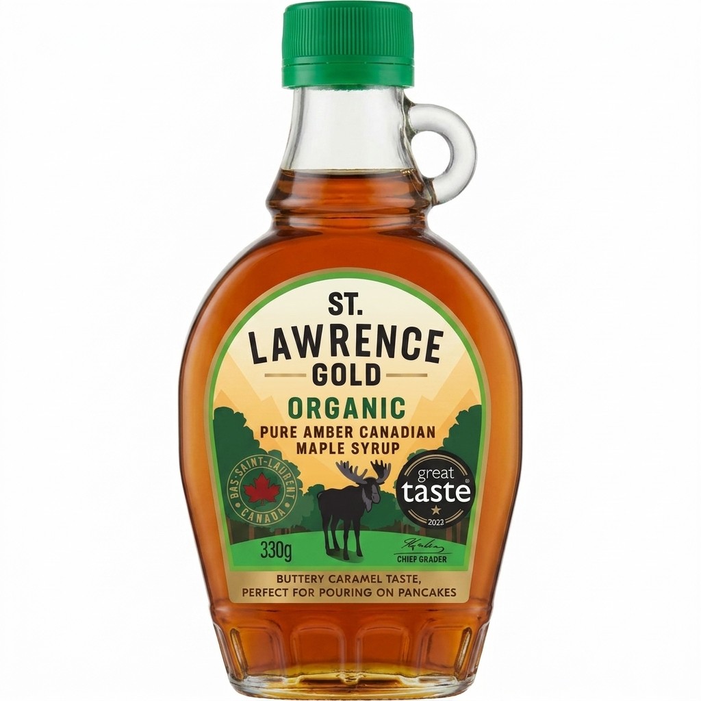 St. Lawrence Gold Organic Pure Amber Canadian Maple Syrup 330g
