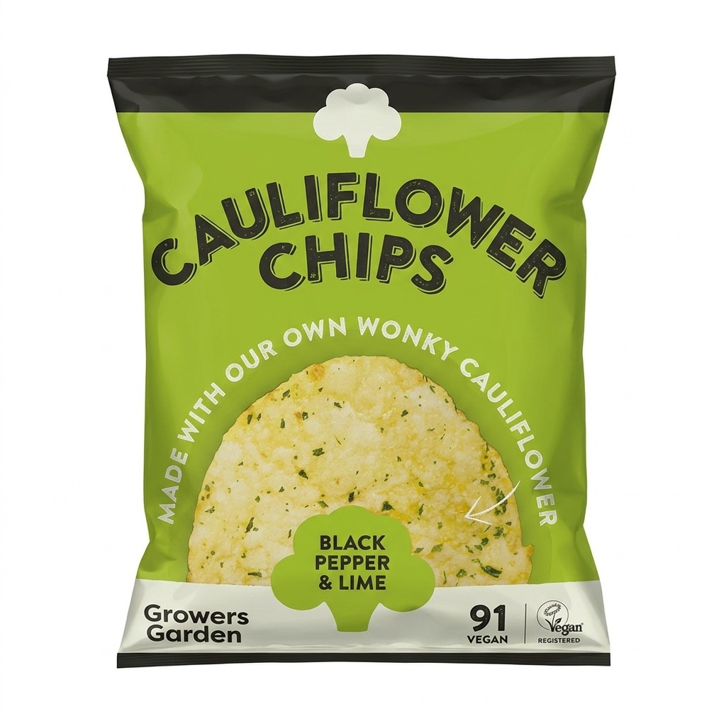 Growers Garden Cauliflower Chips Black Pepper & Lime 91g