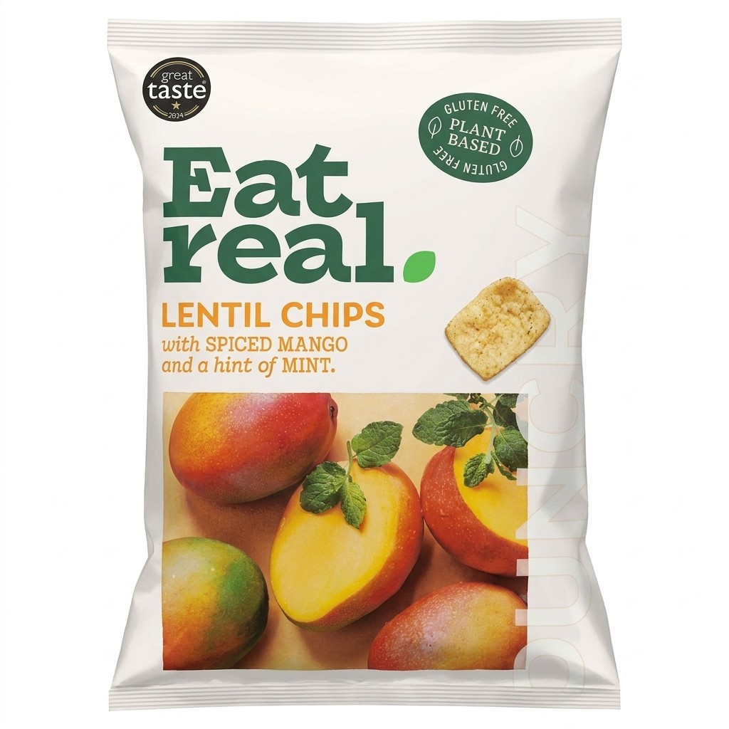 Eat Real Lentil Chips with Spiced Mango 95g