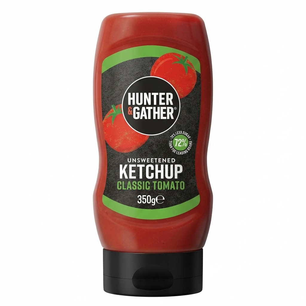 Hunter & Gather Unsweetened Ketchup Classic Tomato 350g