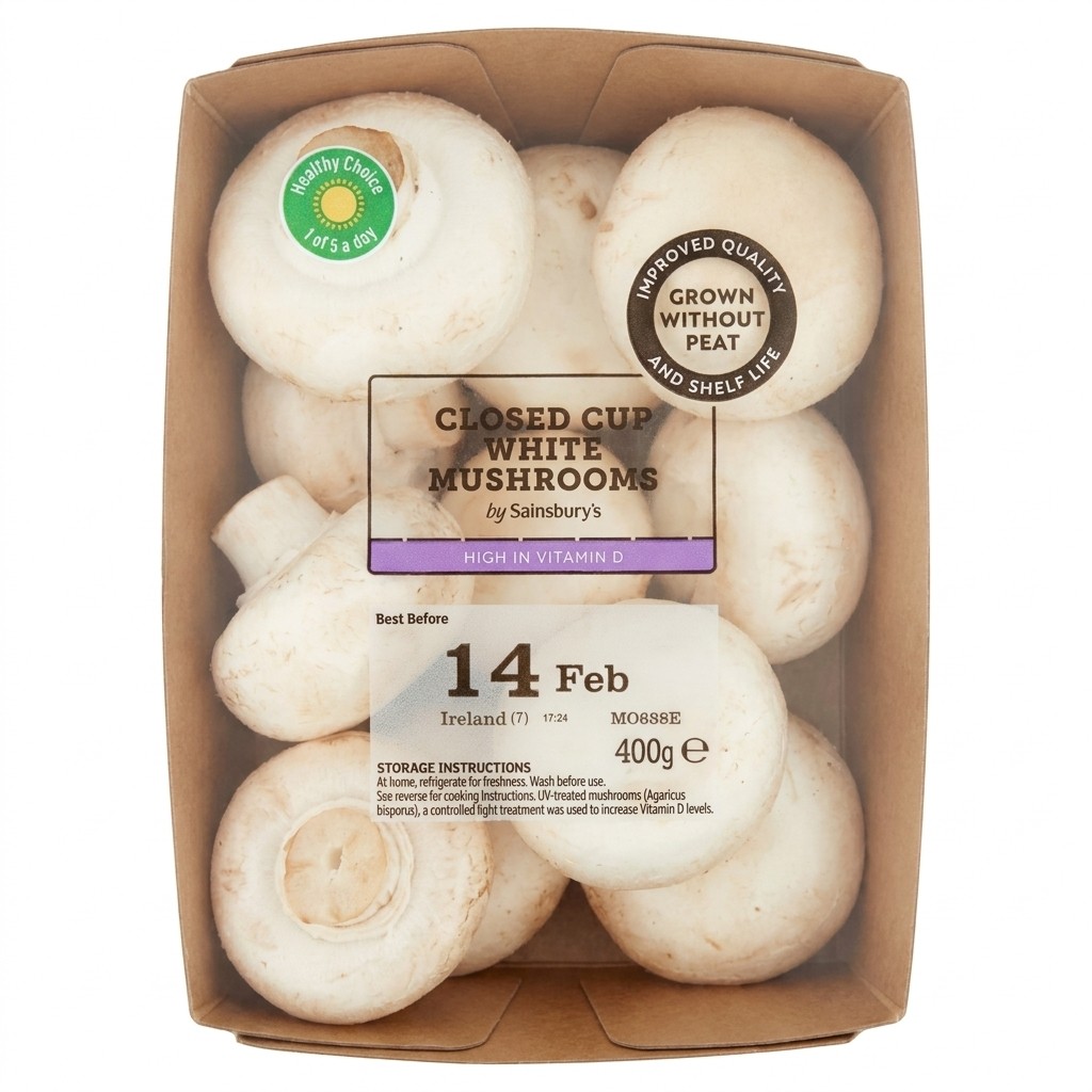 Sainsbury's Closed Cup White Mushrooms 400g