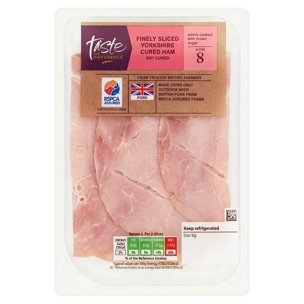 Taste the Difference Finely Sliced Yorkshire Cured Ham 120g