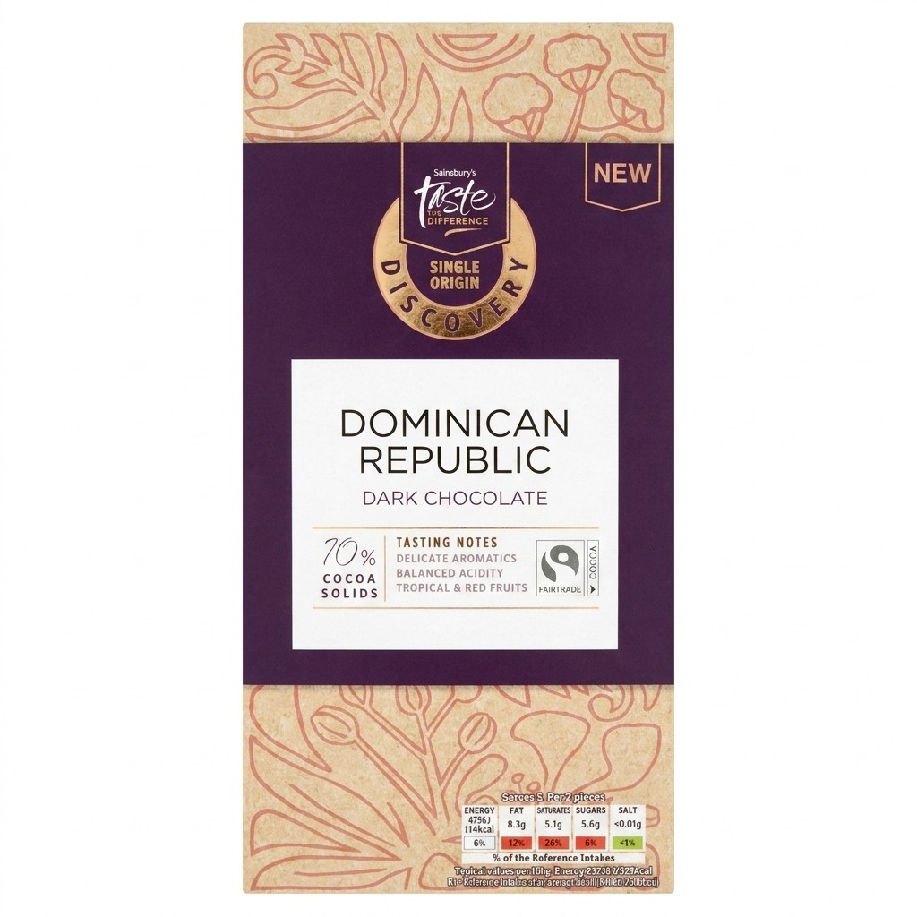 Sainsbury's Taste the Difference Dominican Republic Dark Chocolate 100g
