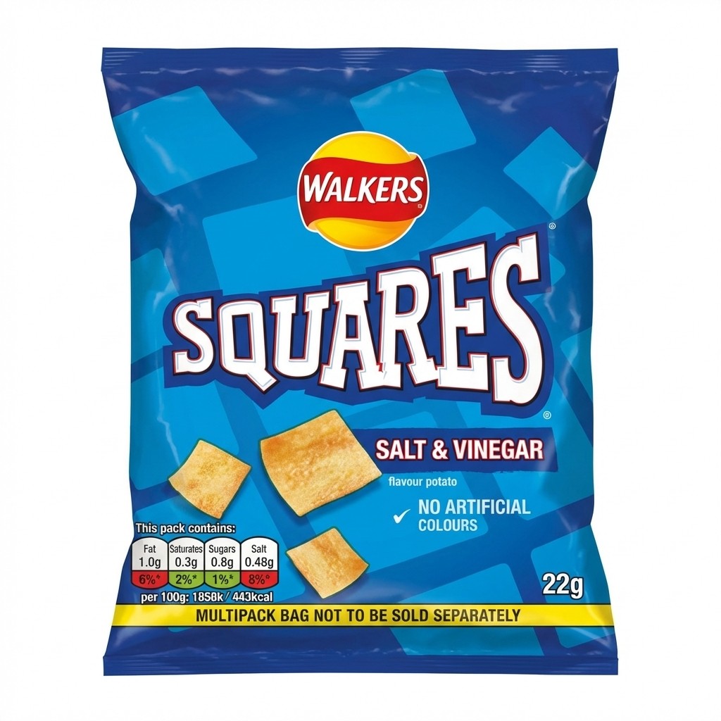 Walkers Squares Salt & Vinegar 22g