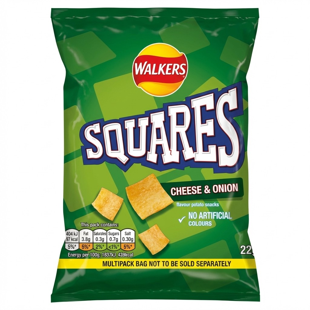 Walkers Squares Cheese & Onion 22g