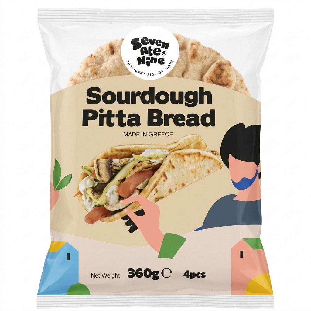 Seven Ate Nine Sourdough Pitta Bread 360g