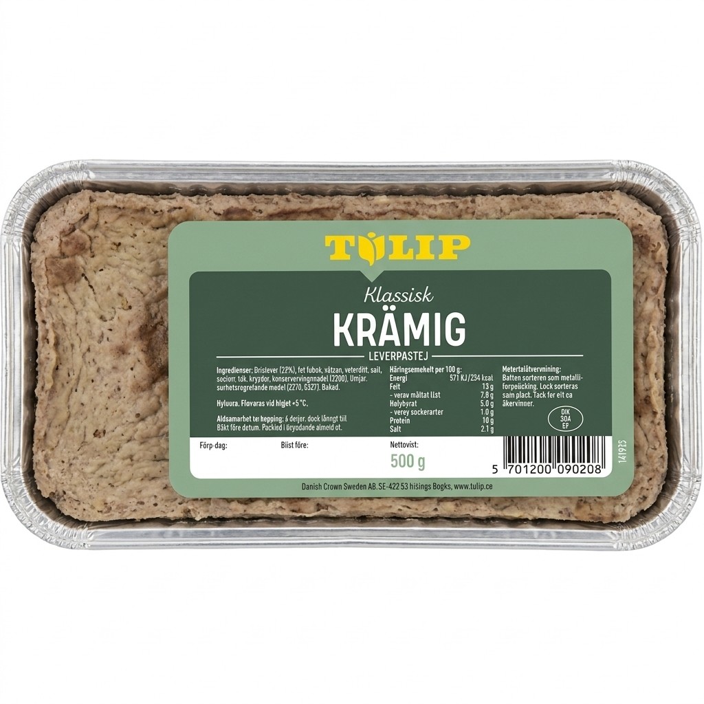 Klassisk Krämig Leverpastej 500g Tulip