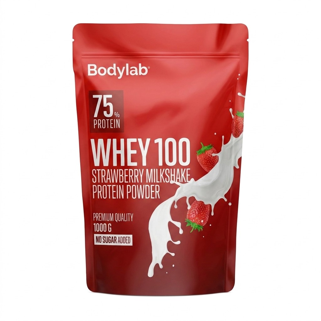 Whey 100 Strawberry Milkshake Protein Powder 1000g Bodylab