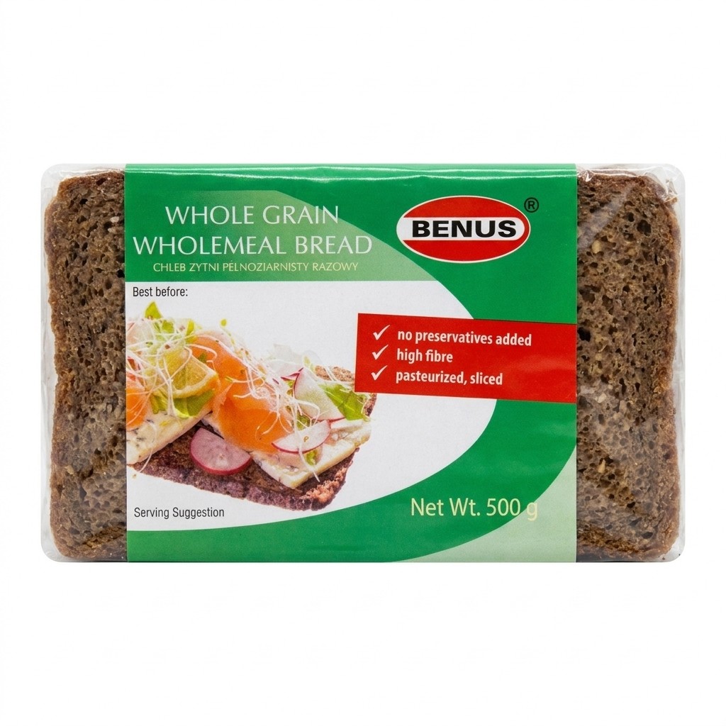Benus Whole Grain Wholemeal Bread 500g