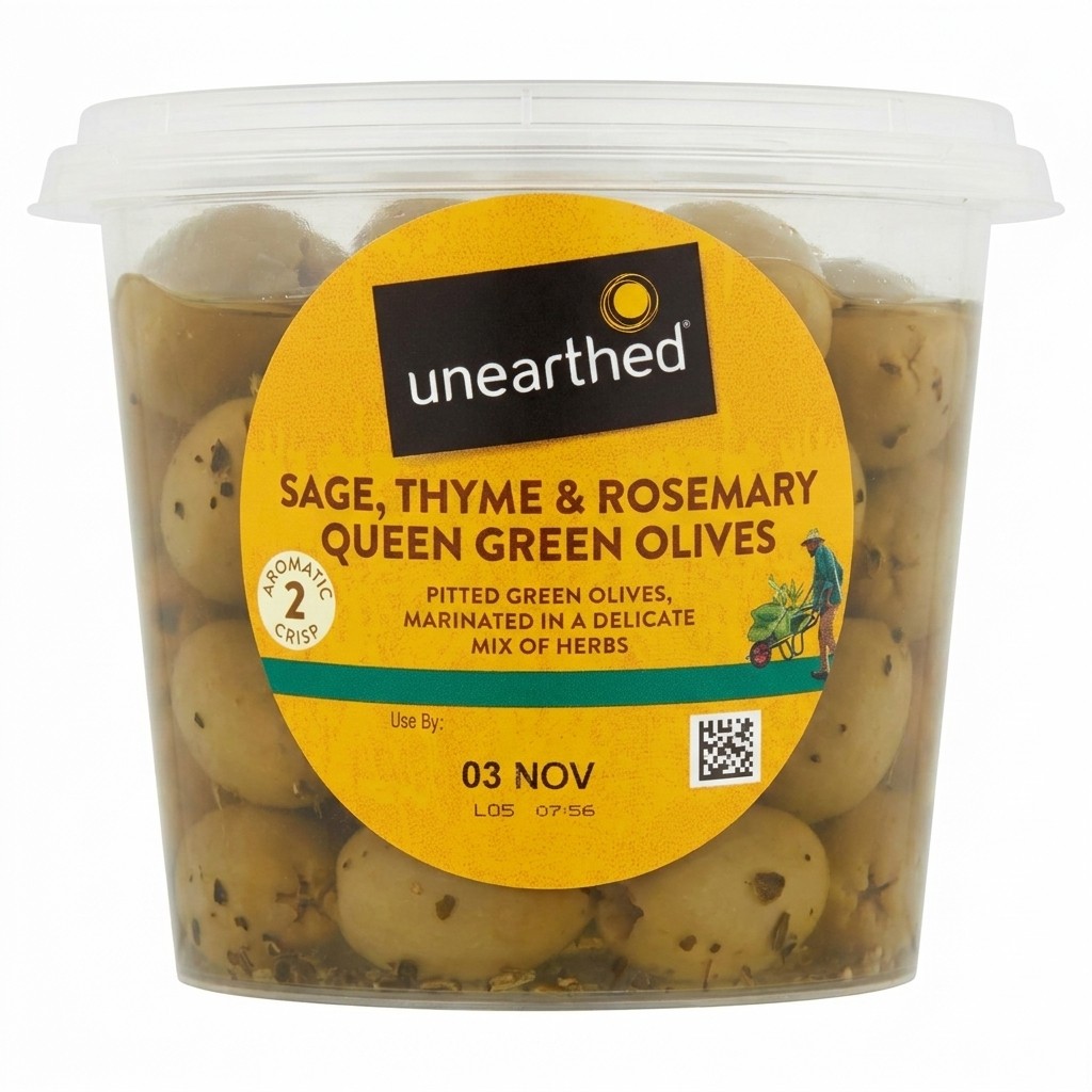 Unearthed Sage, Thyme & Rosemary Queen Green Olives 342g