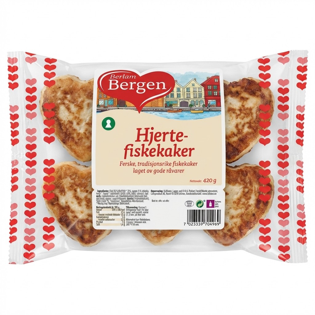 Hjertefiskekaker 420g Madam Bergen