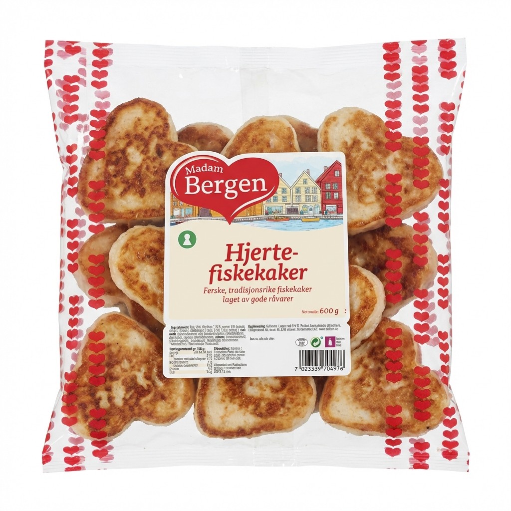 Hjertefiskekaker 600g Madam Bergen