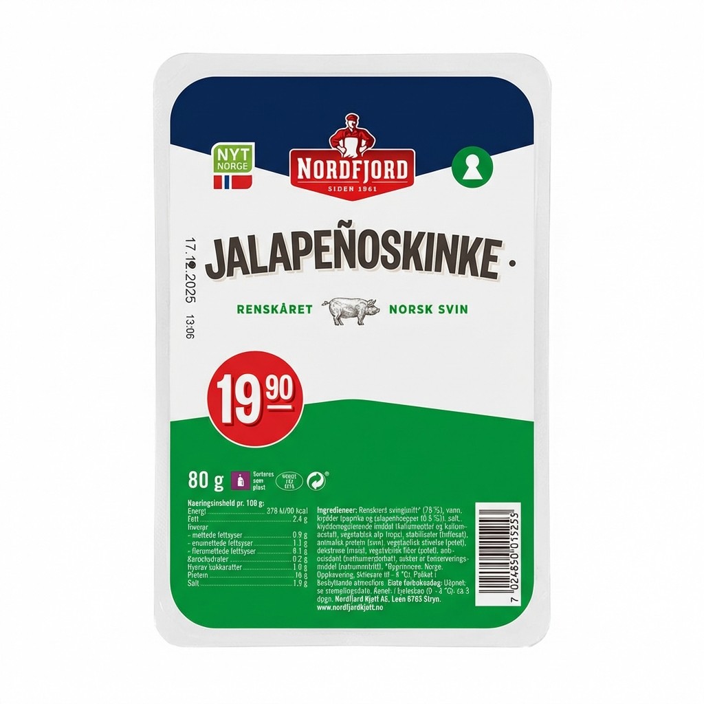 Jalapeñoskinke 80g Nordfjord