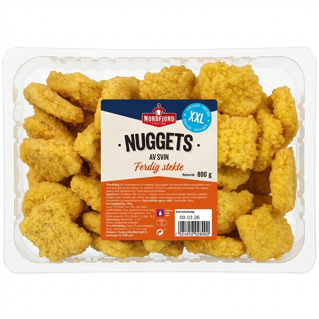 Nuggets av svin 800g Nordfjord