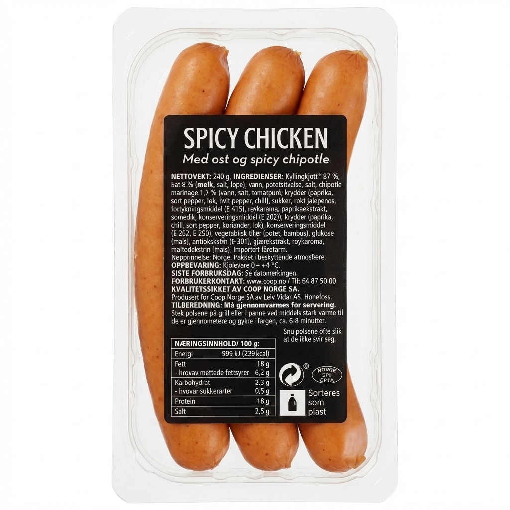 Spicy Chicken 240g Coop
