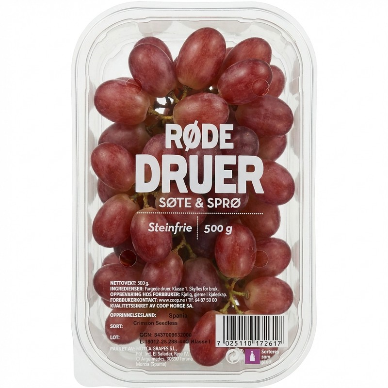 Røde druer 500g Coop