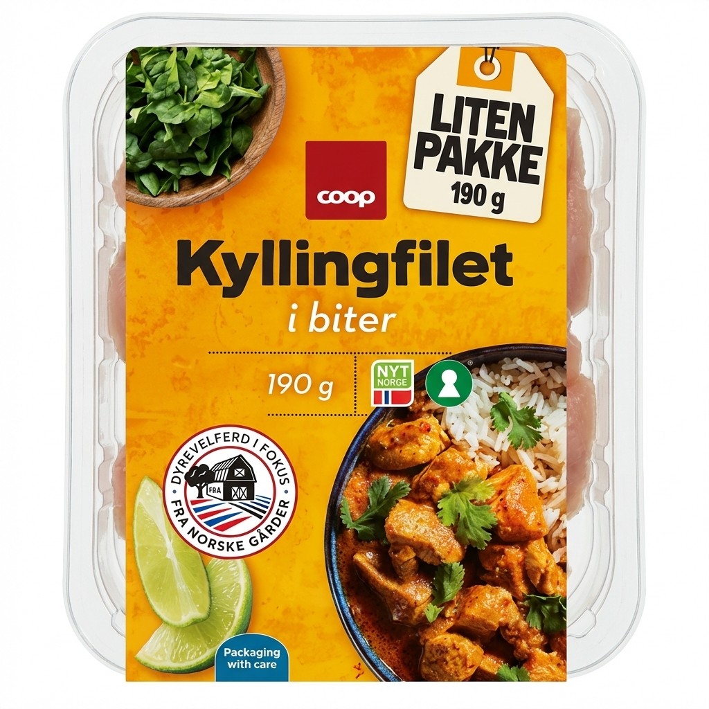 Kyllingfilet i biter 190g Coop