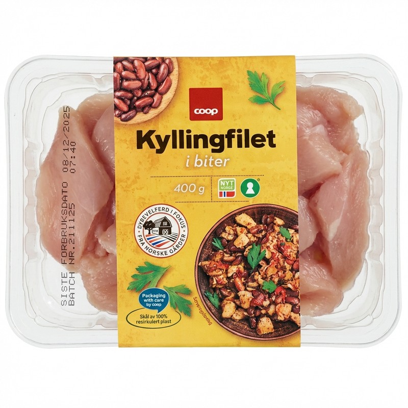 Kyllingfilet i biter 400g Coop