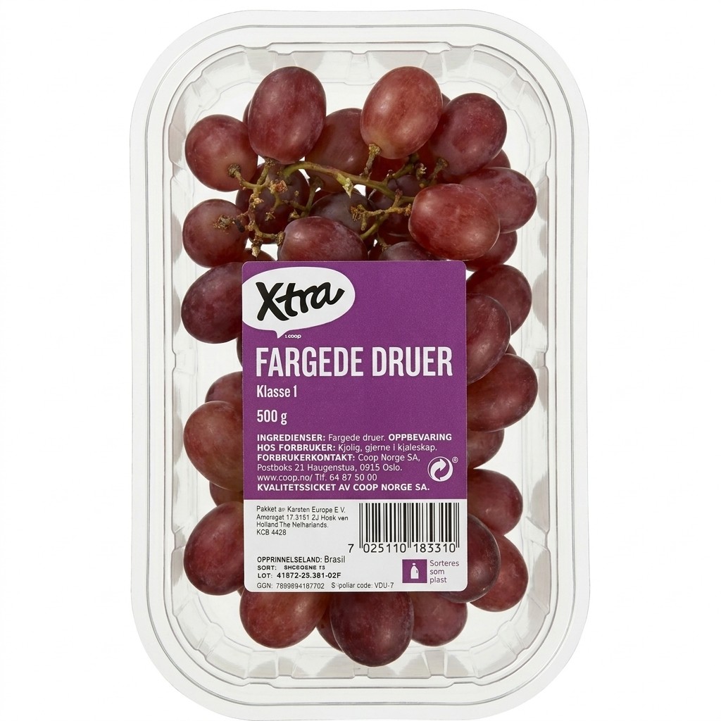 Fargede druer 500g Xtra