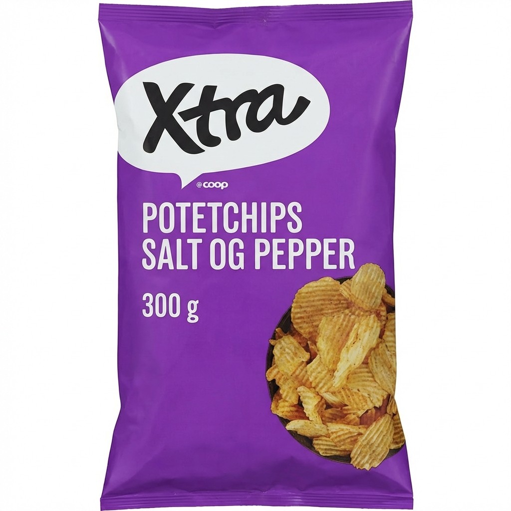 Potetchips Salt og Pepper 300g Xtra