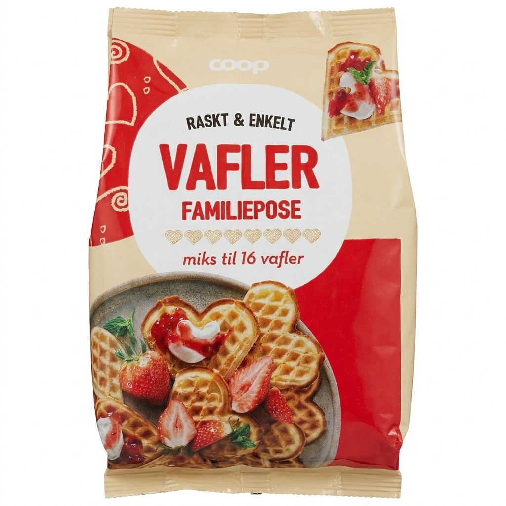 Vafler Familiepose 591g Coop