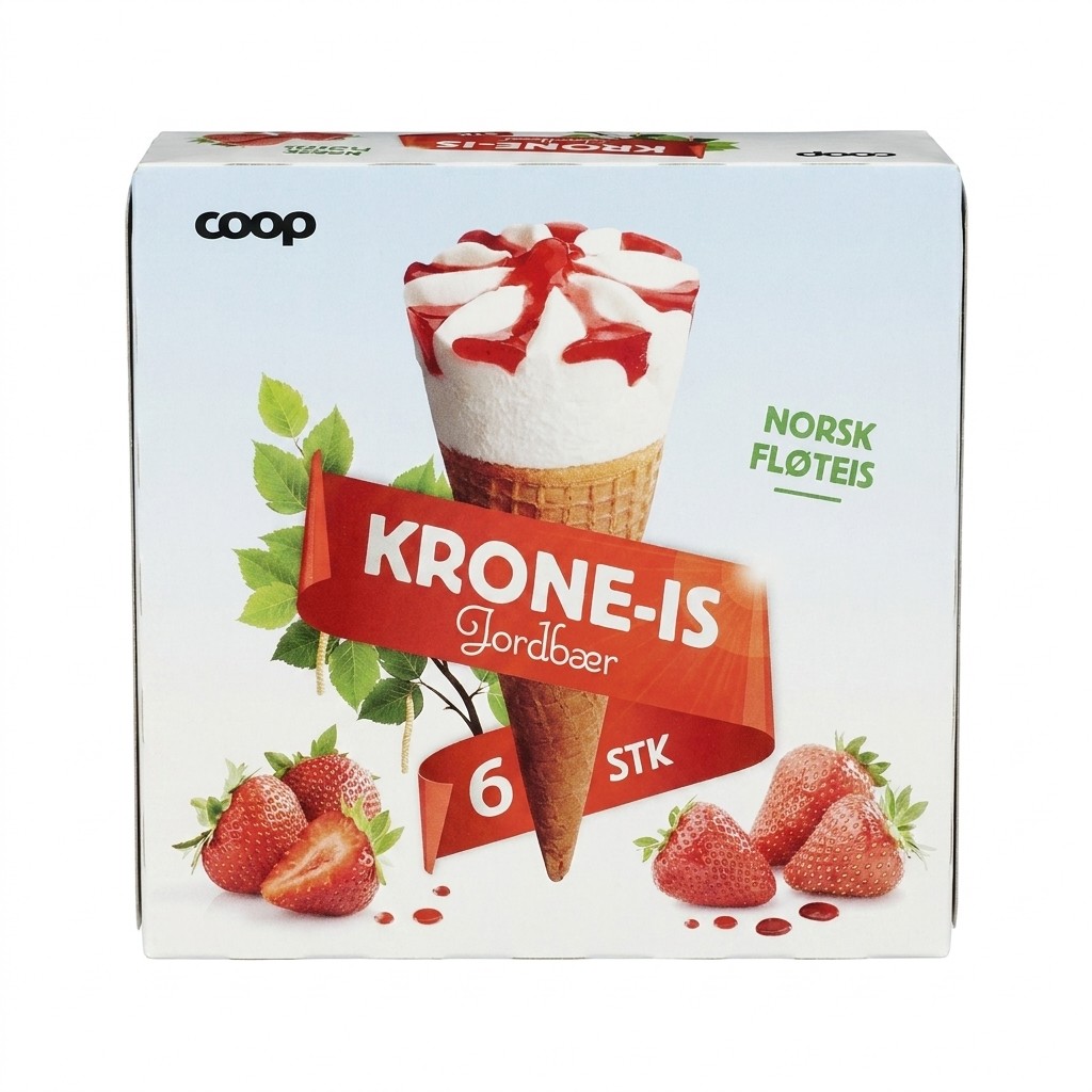 Krone-Is Jordbær 402g Coop