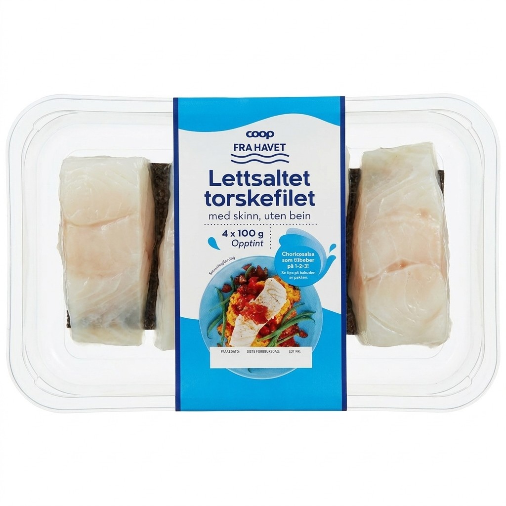 Lettsaltet torskefilet 400g Coop