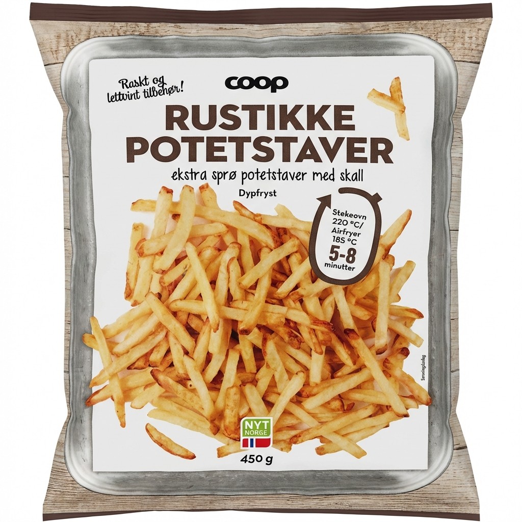 Rustikke Potetstaver 450g Coop