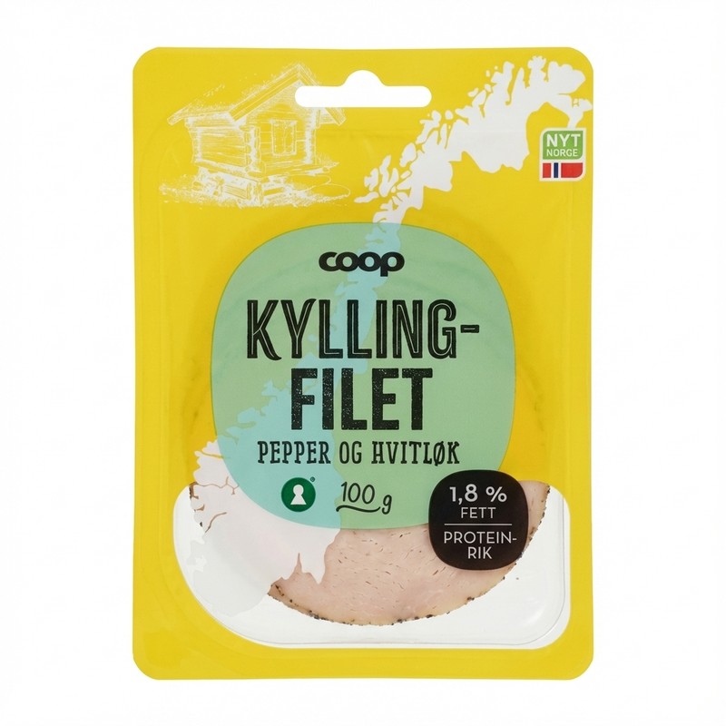 Kyllingfilet Pepper og Hvitløk 100g Coop