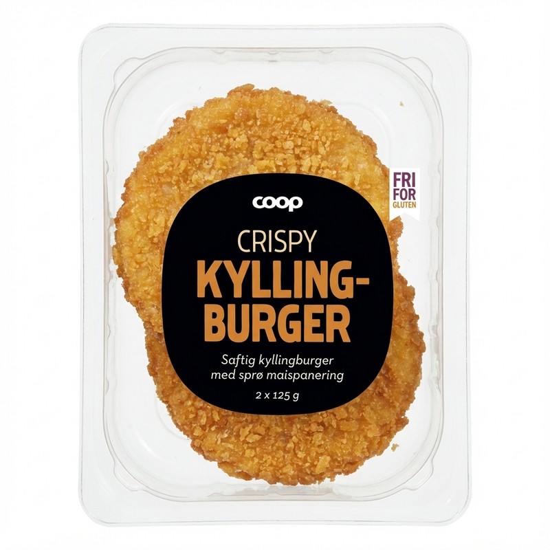 Crispy Kyllingburger 250g Coop