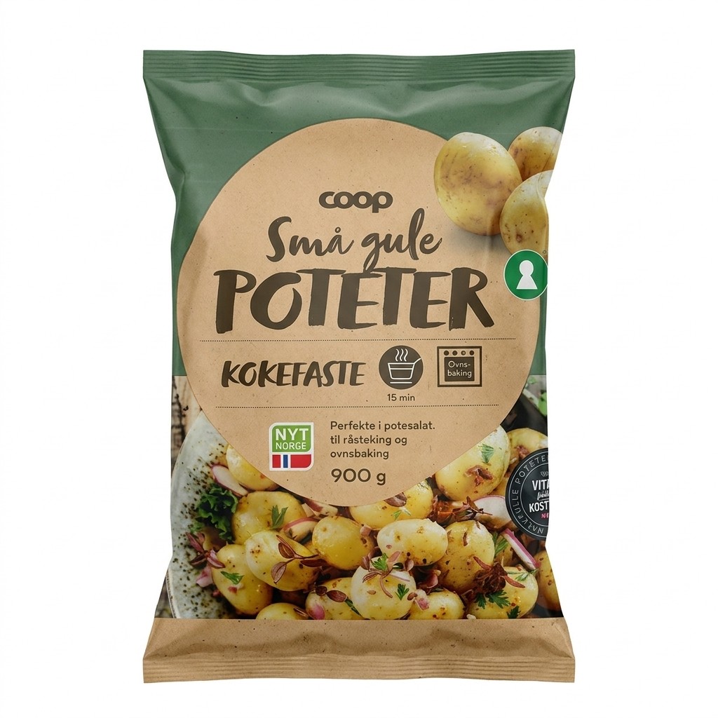 Små gule poteter kokefaste 900g Coop