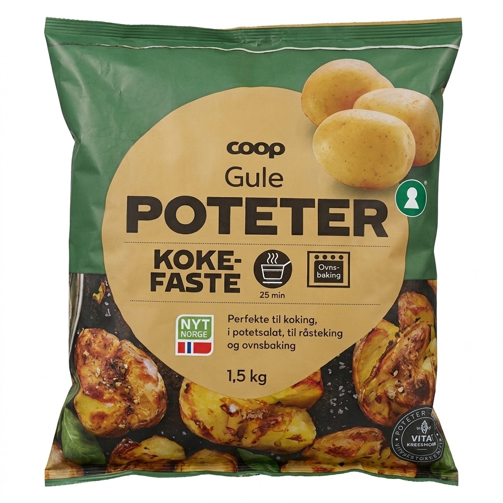Gule Poteter Kokefaste 1.5kg Coop