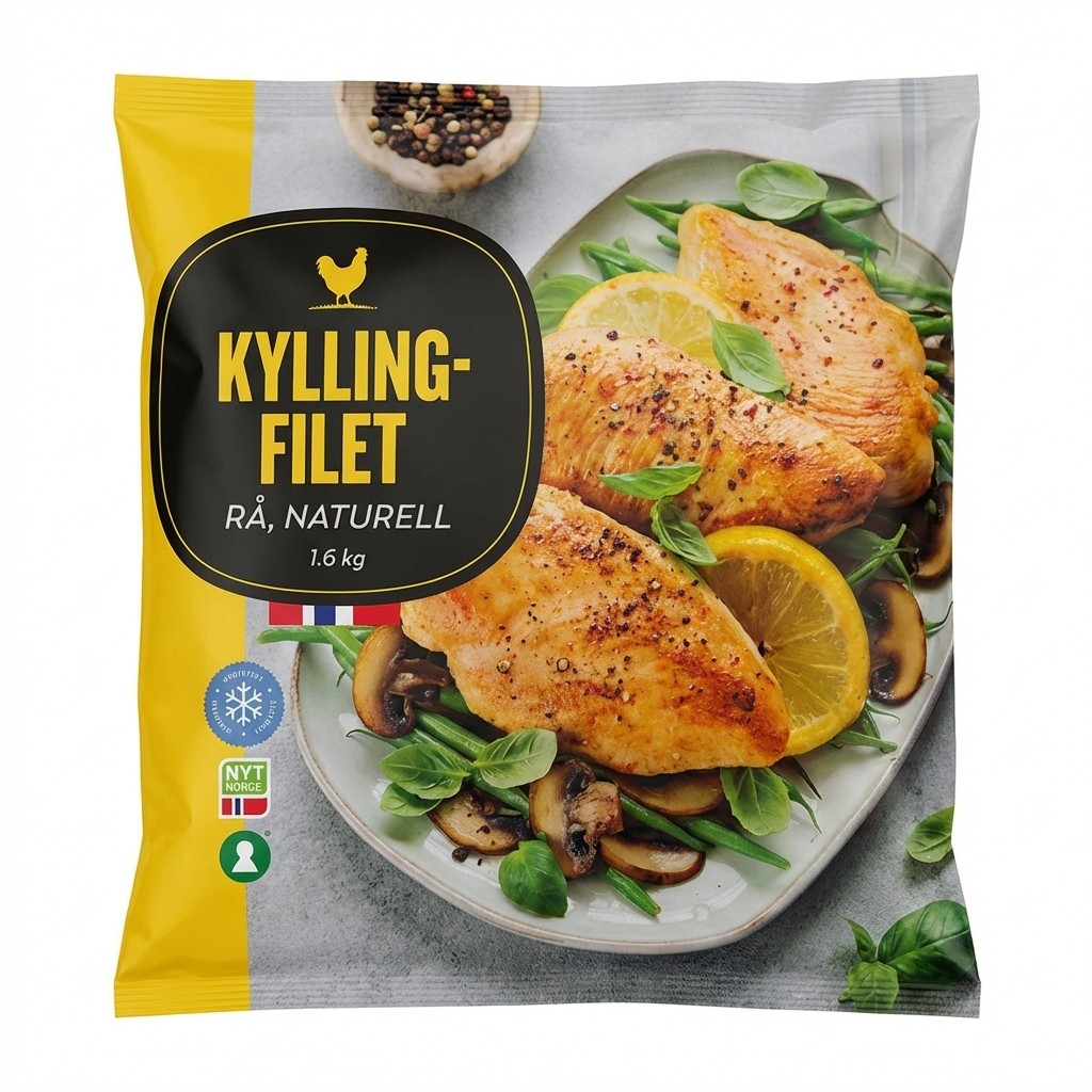 Kyllingfilet Rå, Naturell 1.6kg Coop