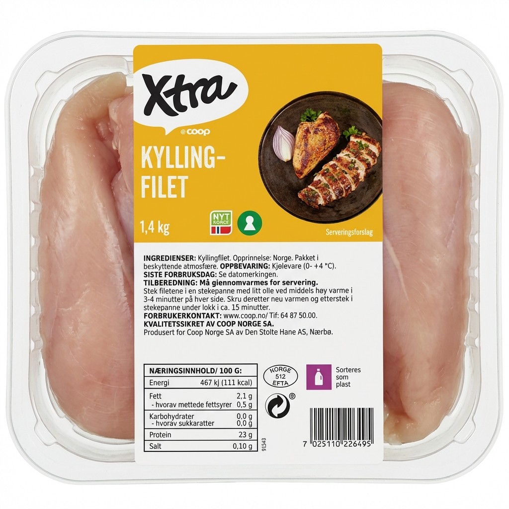 Kyllingfilet 1.4kg Xtra