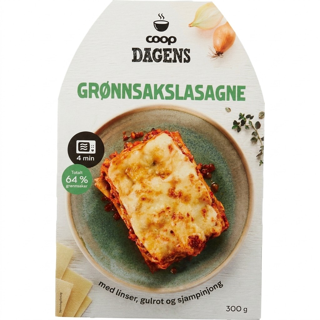 Grønnsakslasagne 300g Coop Dagens