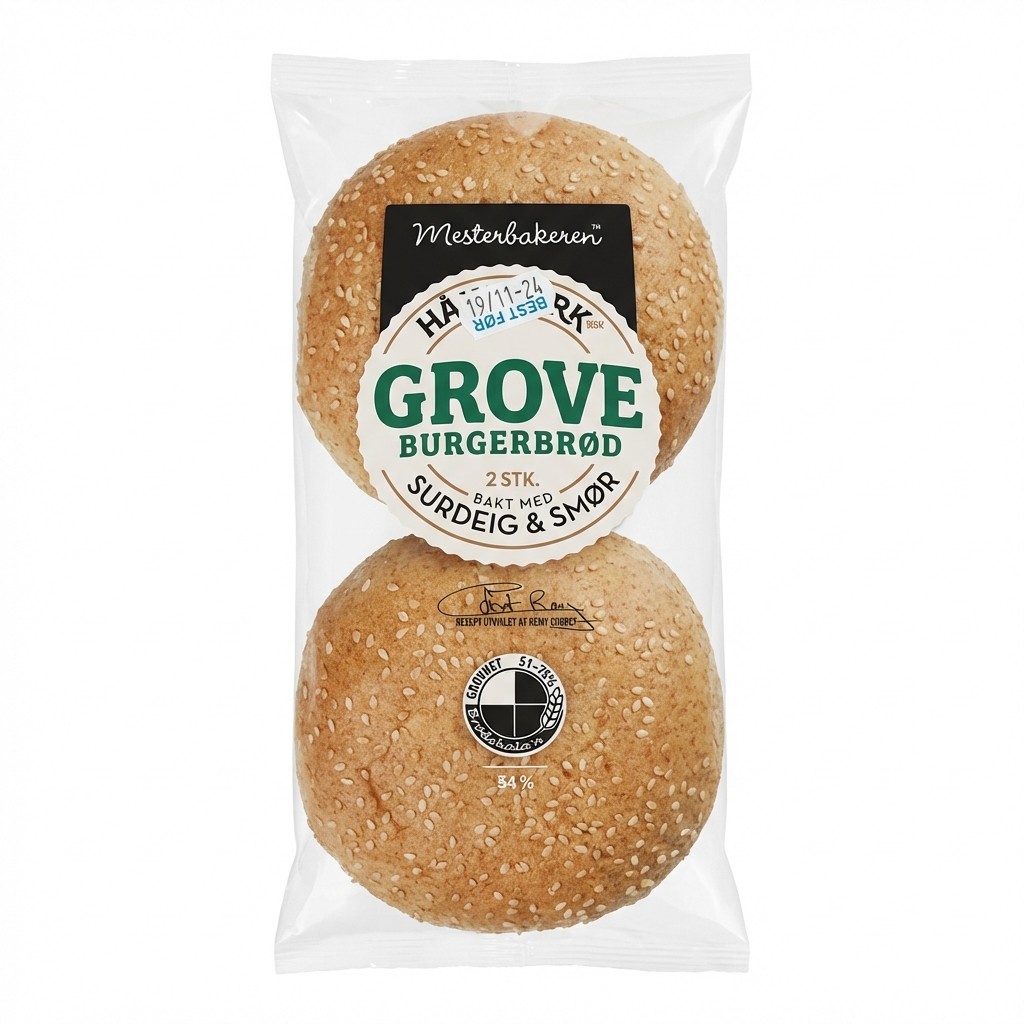 Grove Burgerbrød 155g Mesterbakeren