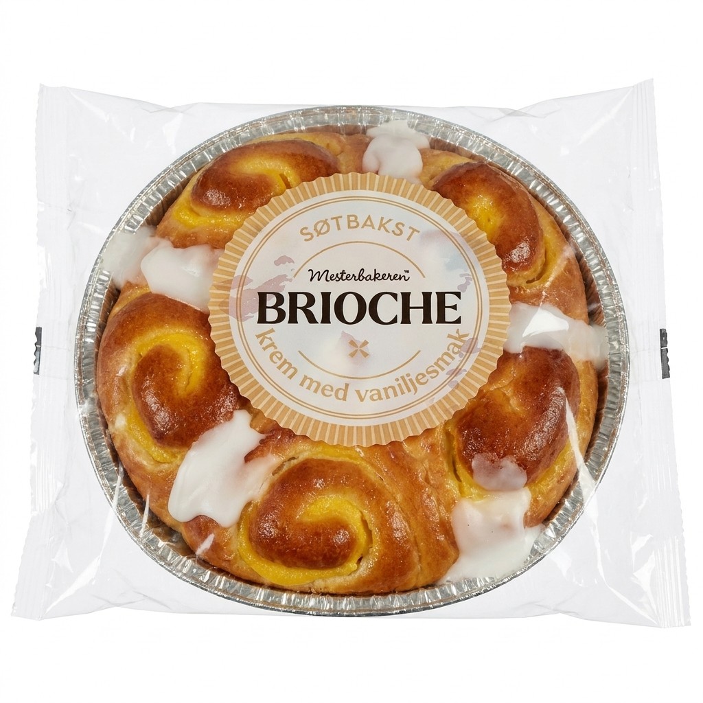 Briochekake med vaniljekrem 350g Mesterbakeren