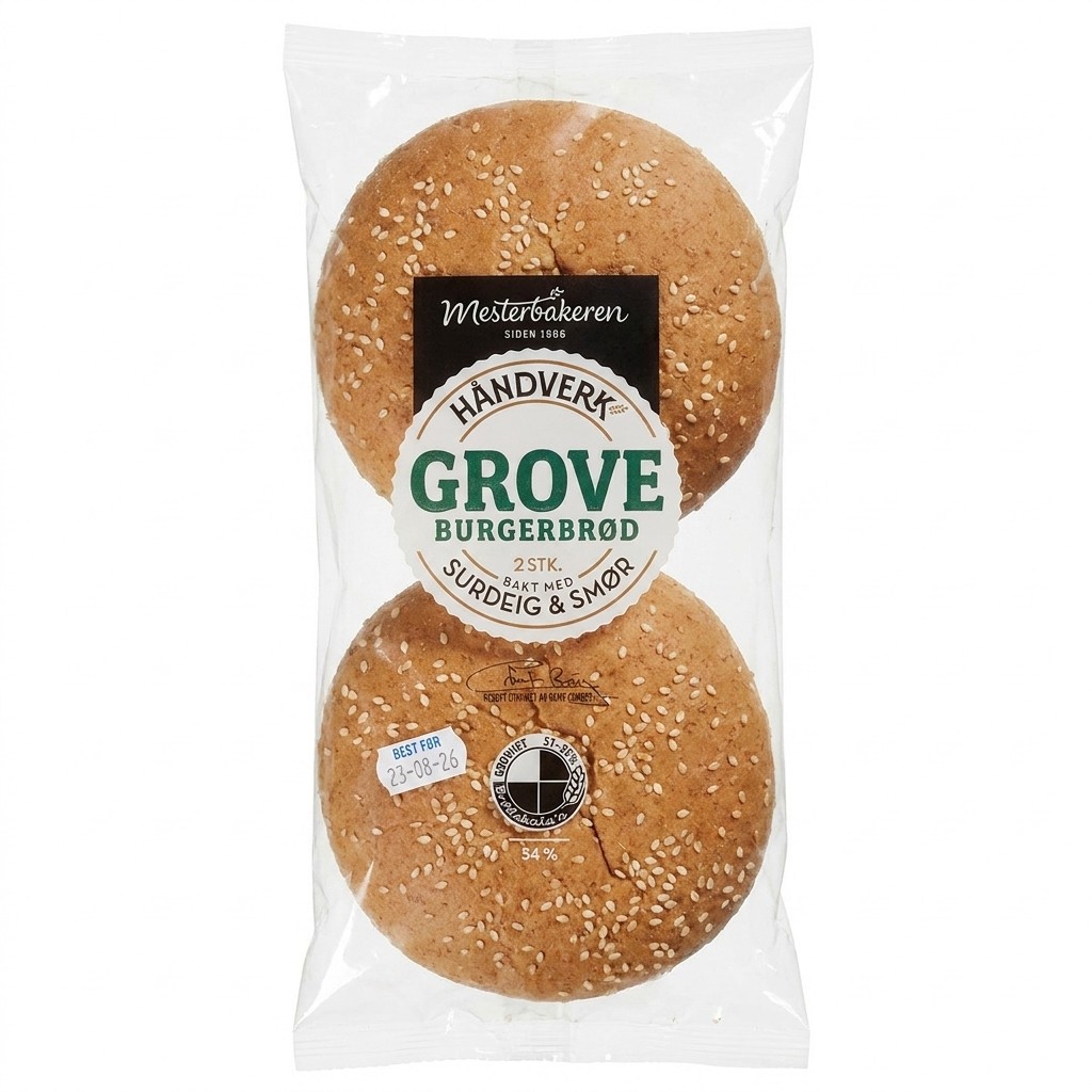 Grove Burgerbrød 155g Mesterbakeren