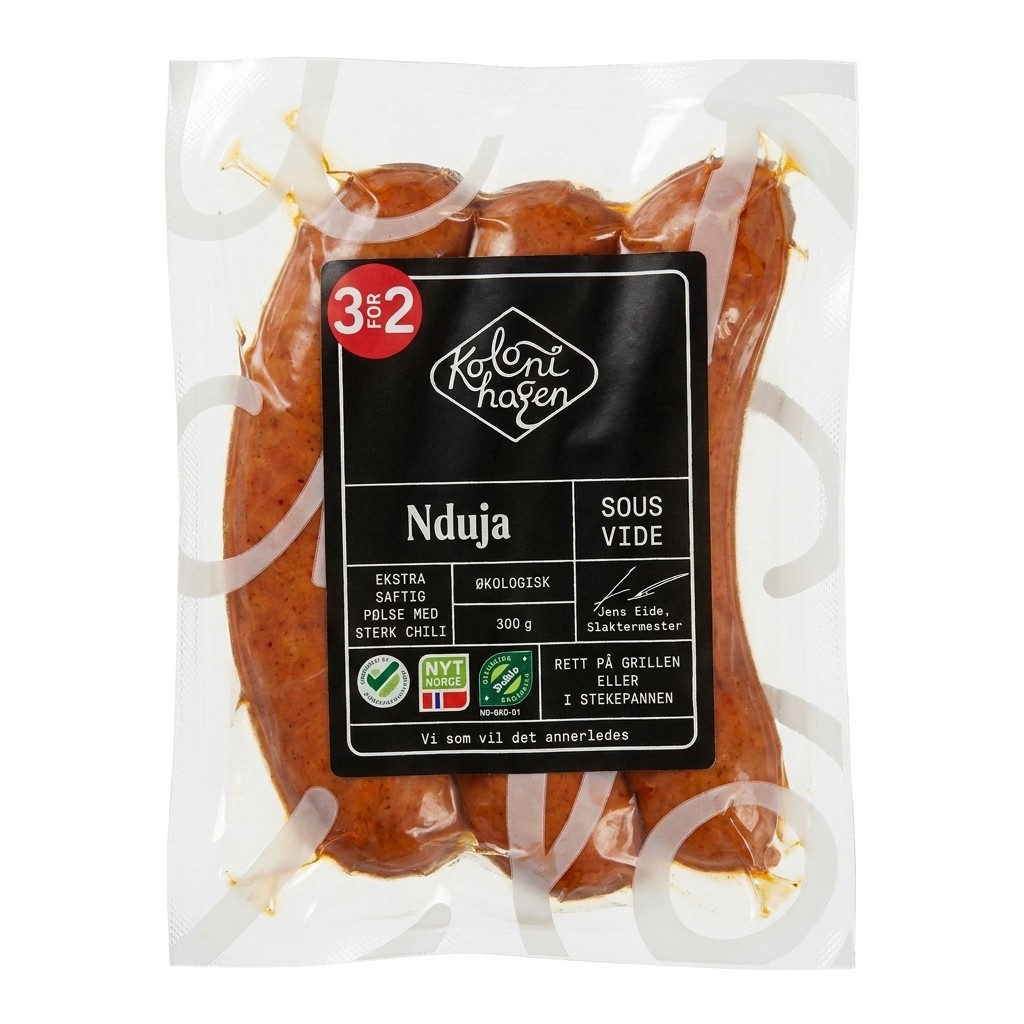 Økologisk Ndujapølse med krydder 300g Kolonihagen