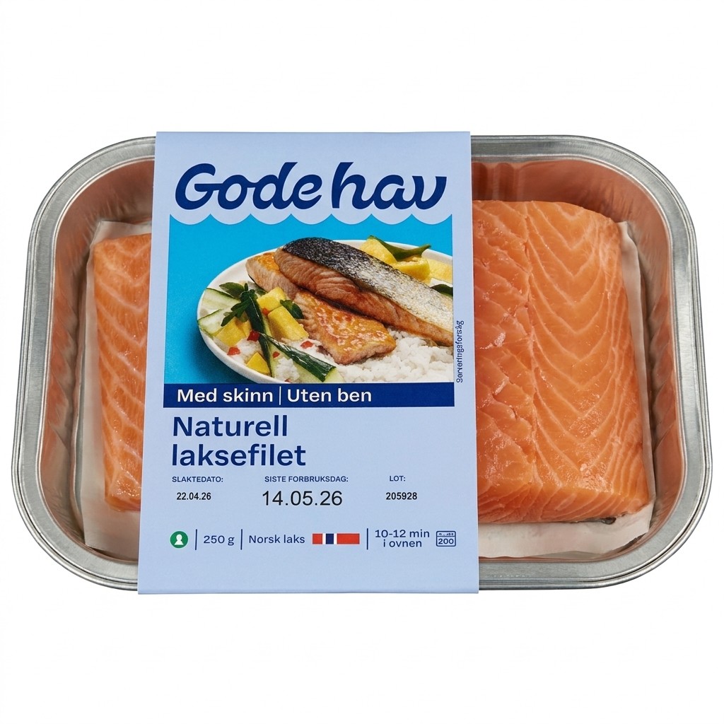 Naturell laksefilet 250g Gode hav