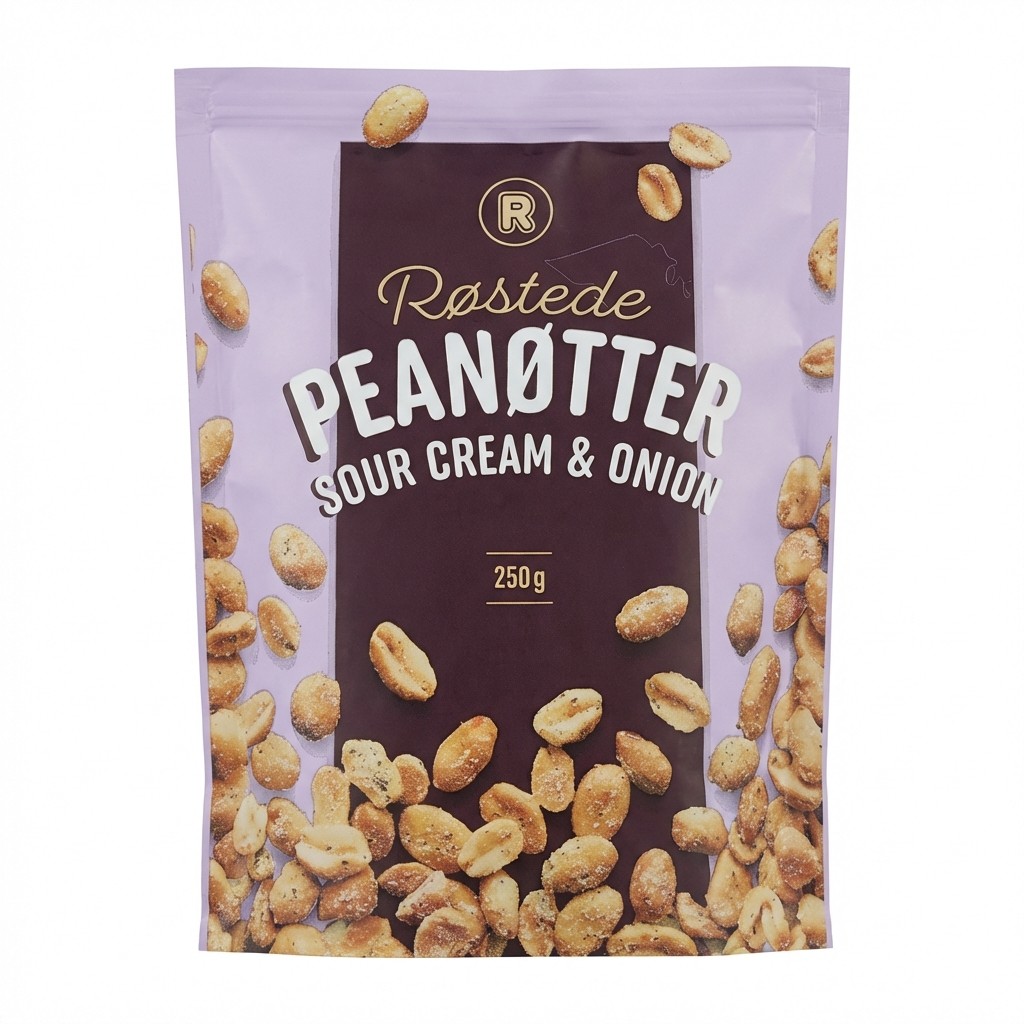 Røstede Peanøtter Sour Cream & Onion 250g R