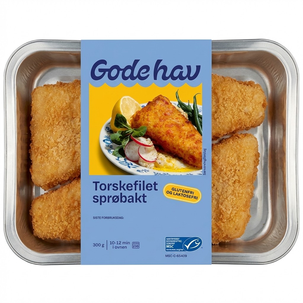 Torskefilet sprøbakt 300g Gode Hav