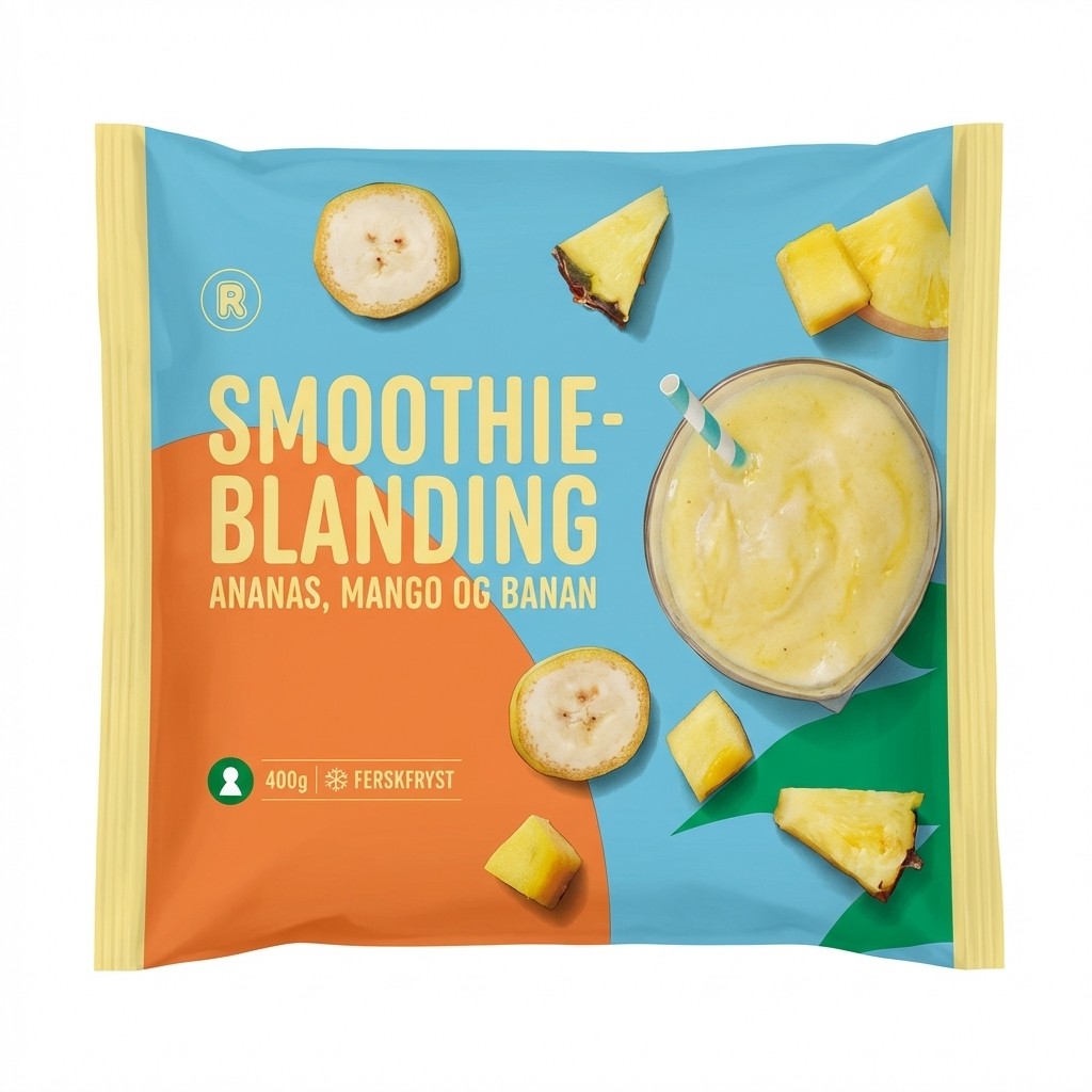 Smoothieblanding Ananas, Mango og Banan 400g R
