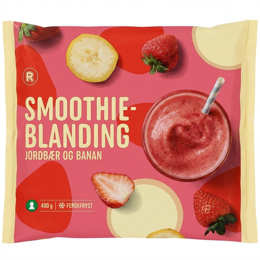 Smoothieblanding Jordbær og Banan 400g R
