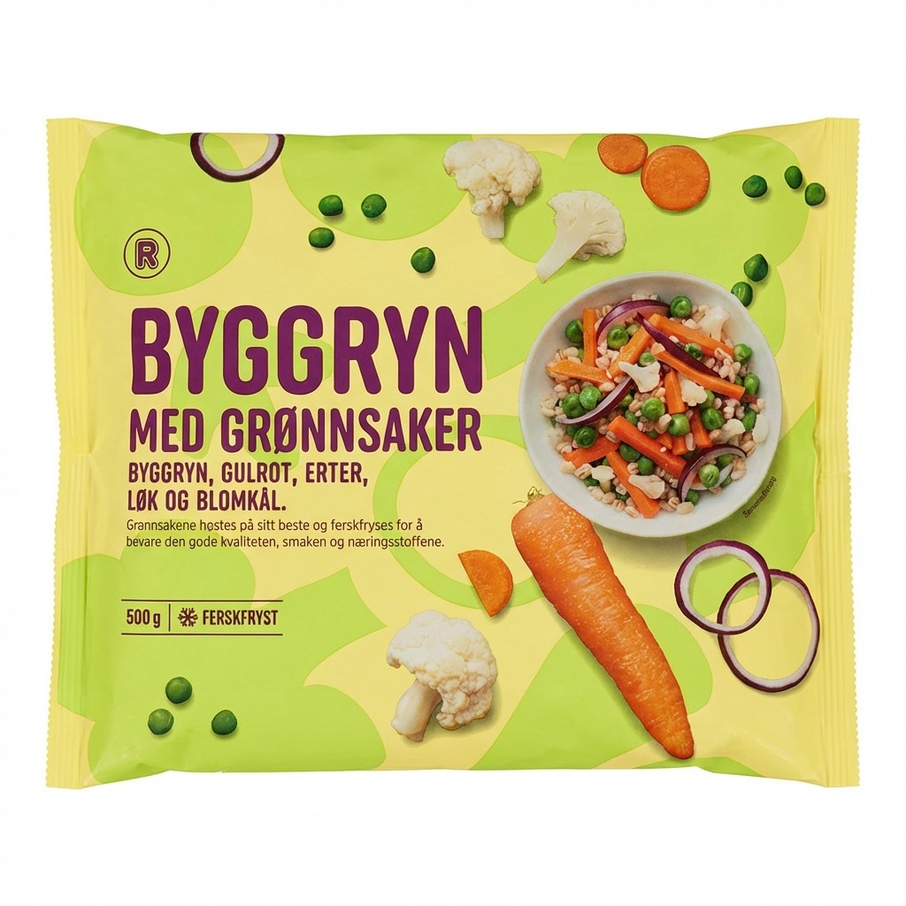 Byggryn med grønnsaker 500g R